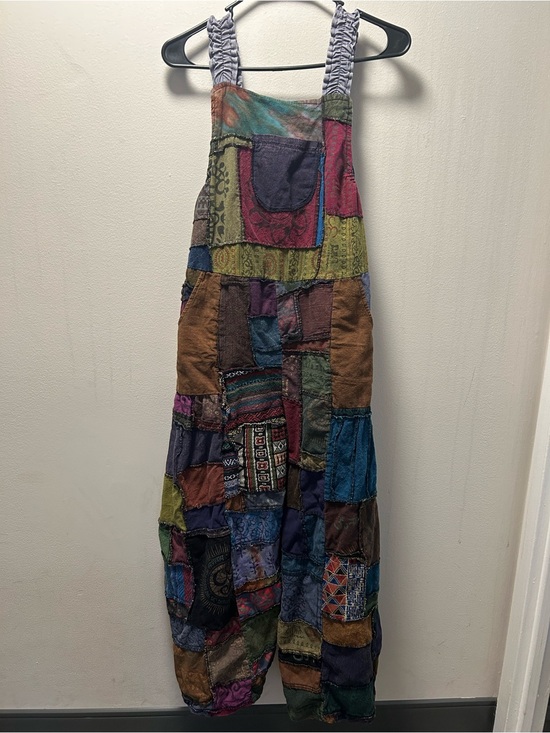 Kathmandu Pants - Boho Patchwork Multicolor Women's Wide-leg Jumpsuit